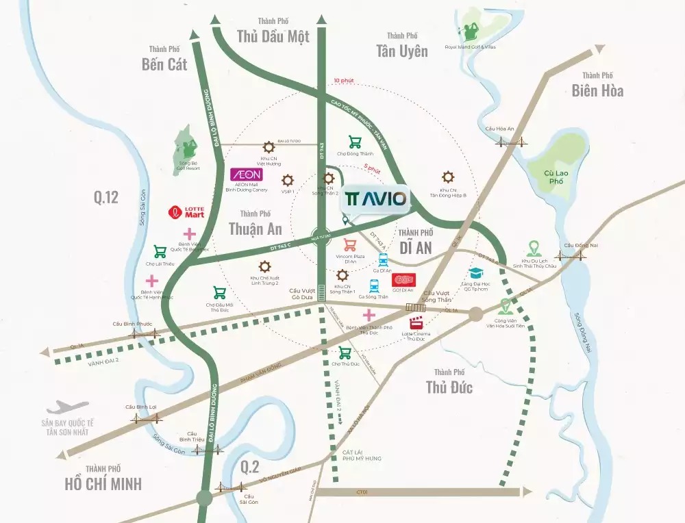 Vị trí dự án TT Avio Vị trí dự án TT Avio